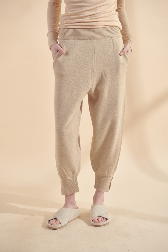 Cashmere wool blend sweater jogger pants