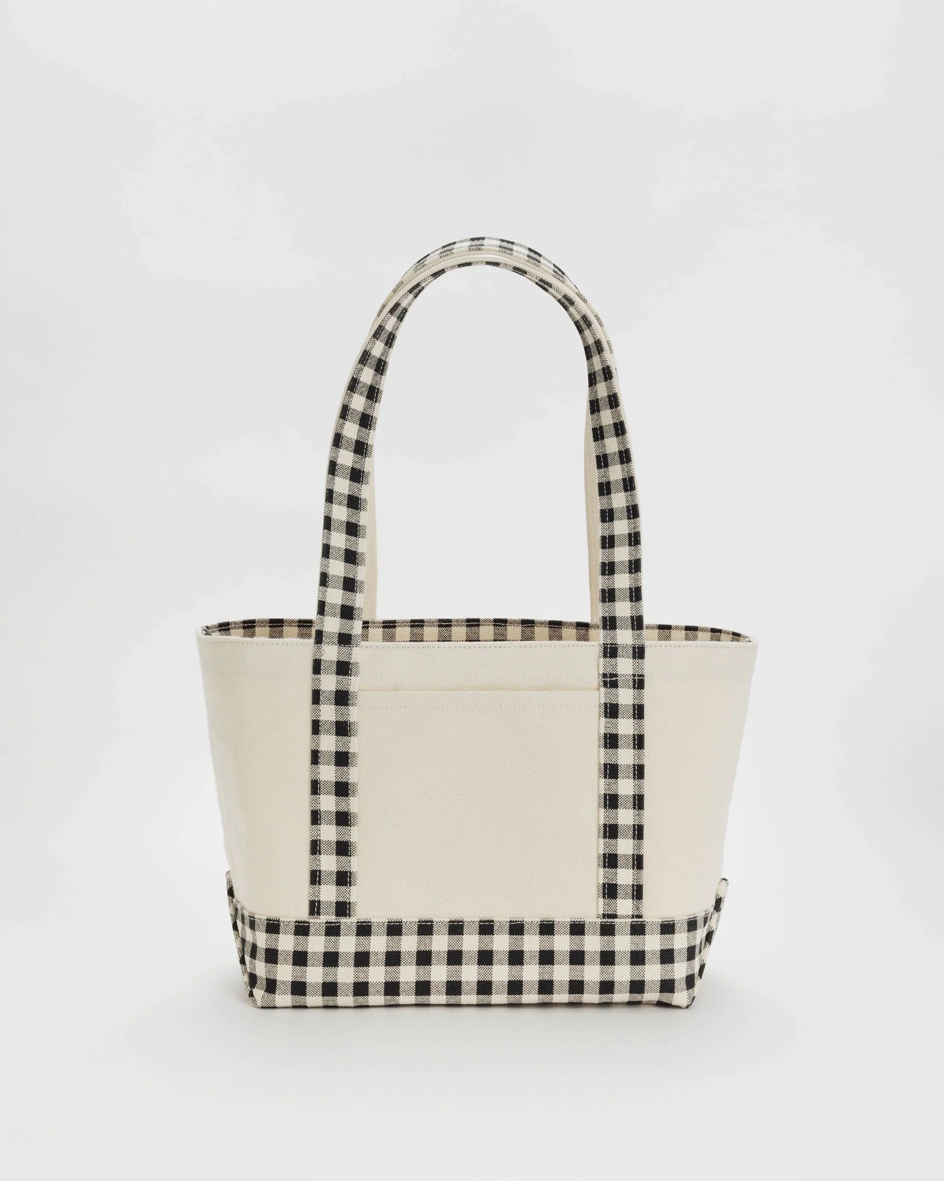 Small Heavyweight Canvas Tote - Black & White Gingham