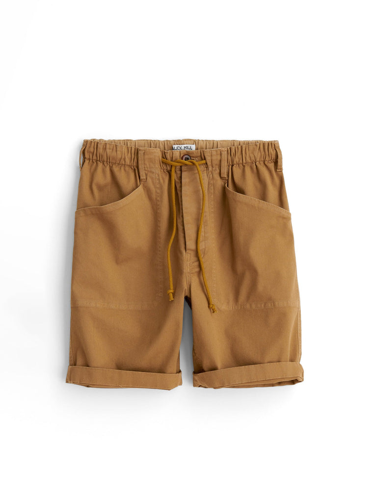 Pull on Button Fly Shorts - Warm Khaki