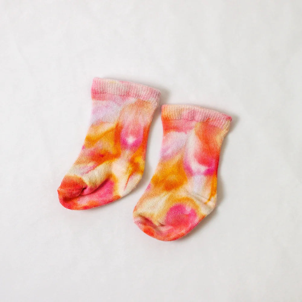 Ice-Dyed Bamboo Baby Socks - Golden Hour