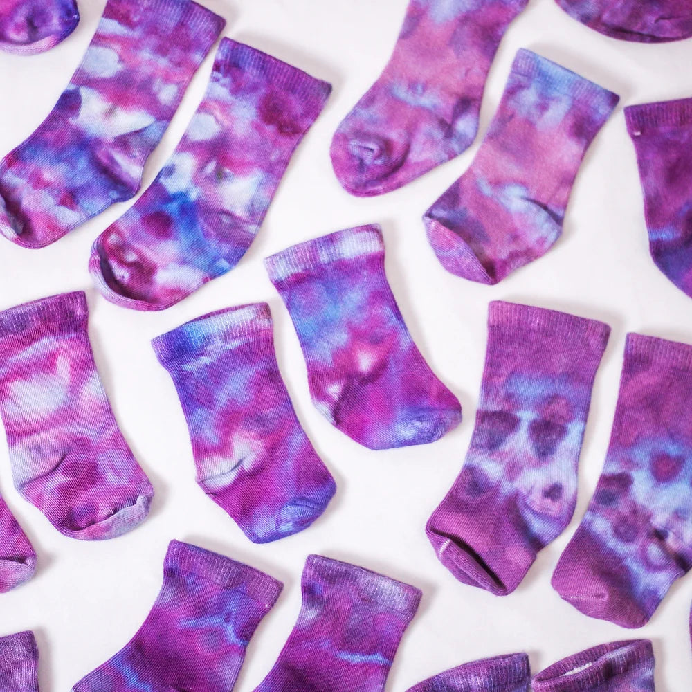 Ice-Dyed Bamboo Baby Socks - Ultraviolet