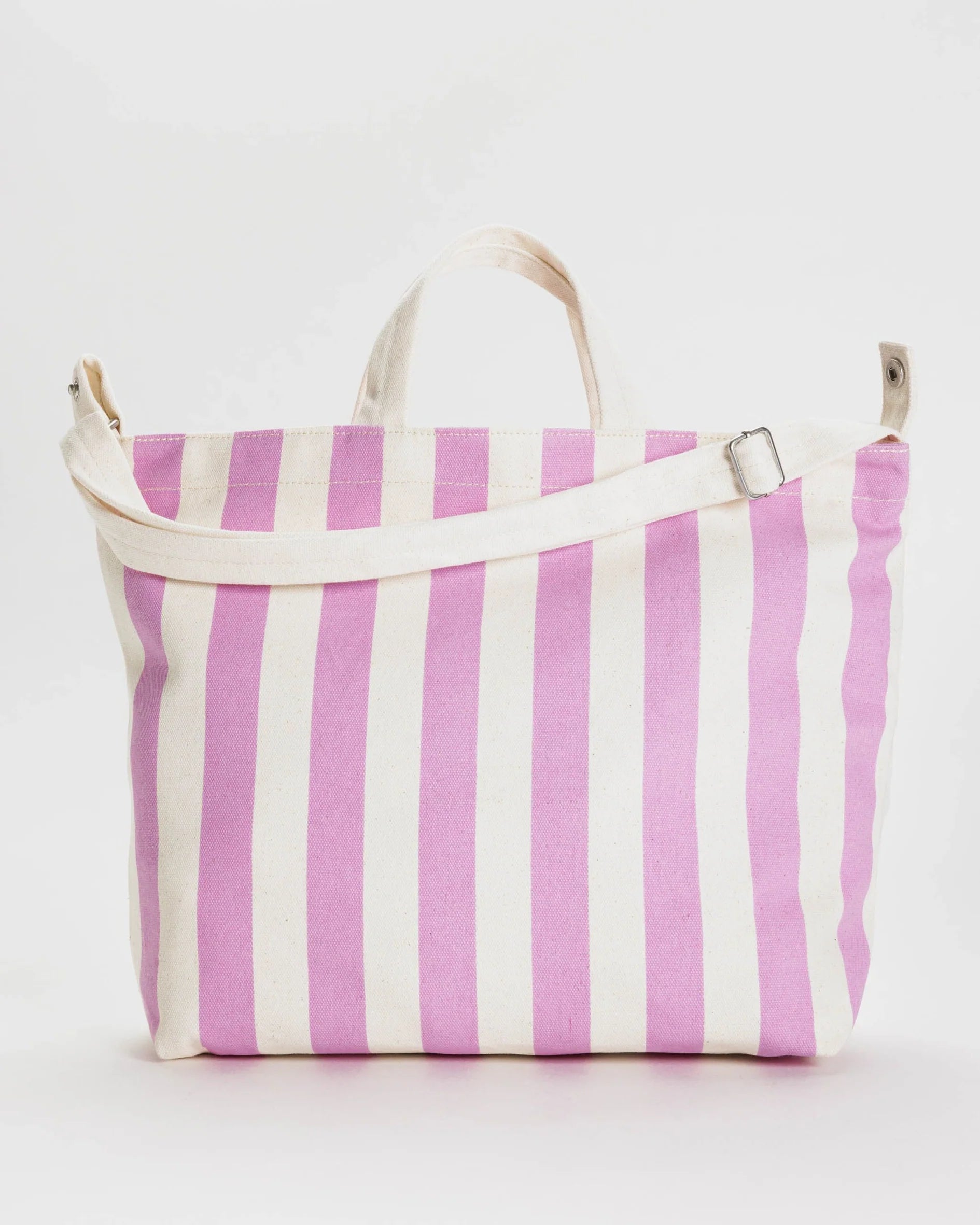 Horizontal Zip Duck Bag - Pink Awning Stripe