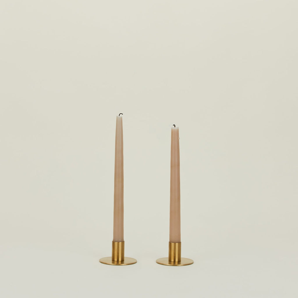 Essential Metal Candle Holders, Set of 2 - Brass