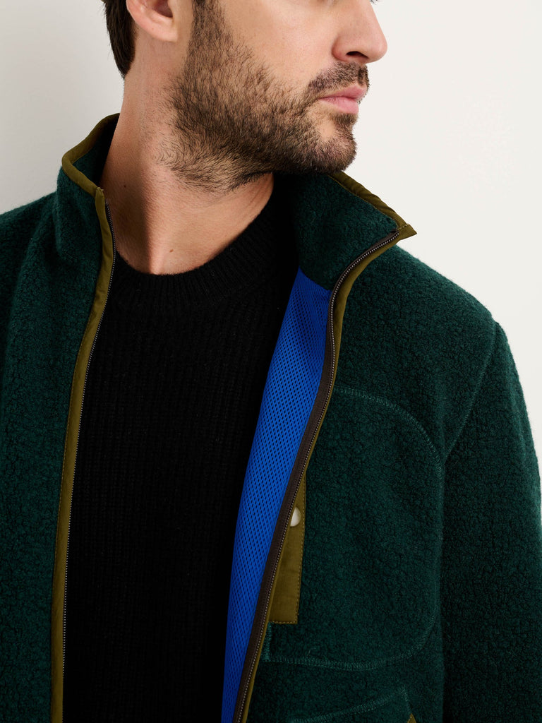 Alta Sherpa Jacket in Italian Wool - Dark Green