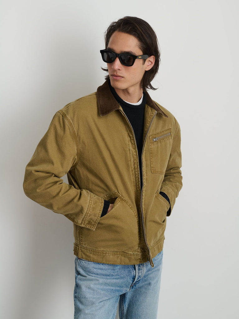 Miller Zip Jacket in Canvas - Khaki