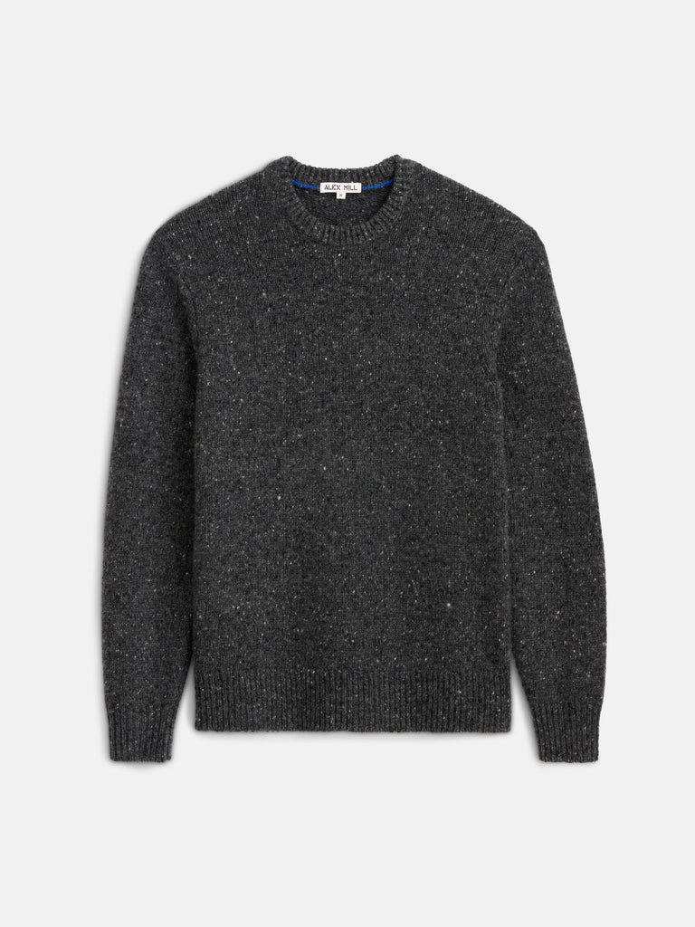 Downing Crewneck in Donegal Wool- Charcoal