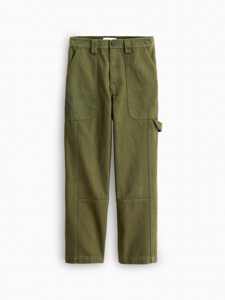 Phoebe Pant in Upcycled Denim - Army Olive