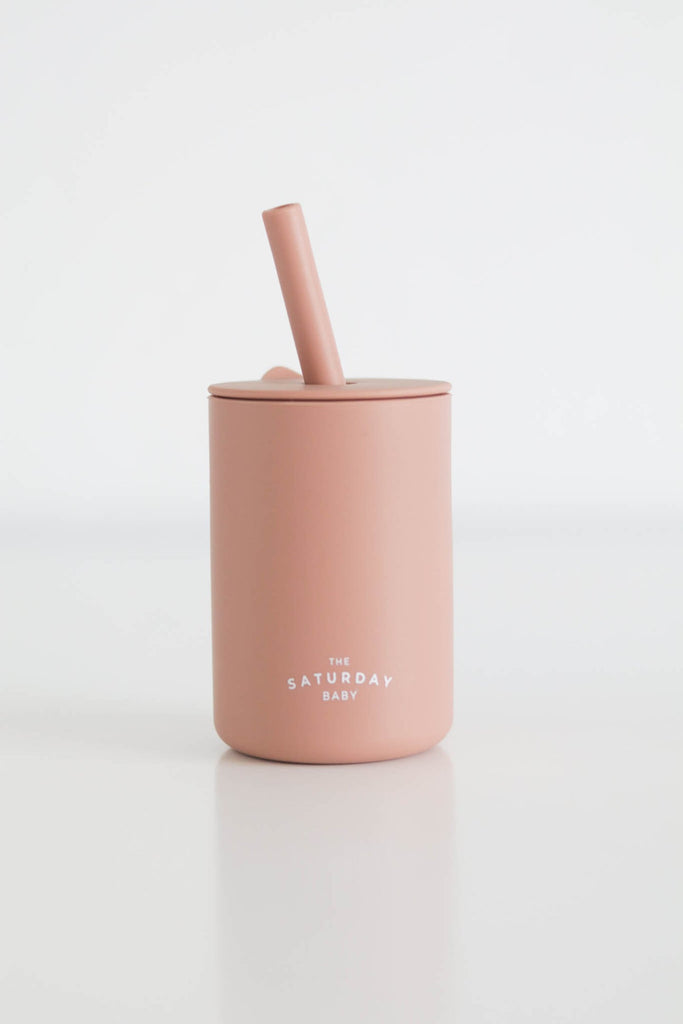 Silicone Straw Cup - Coral