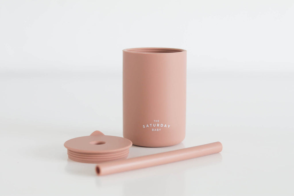 Silicone Straw Cup - Coral