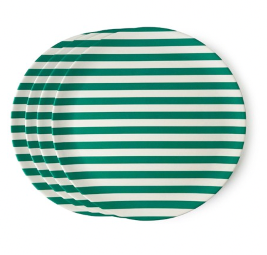Green Stripe Dinner Plate