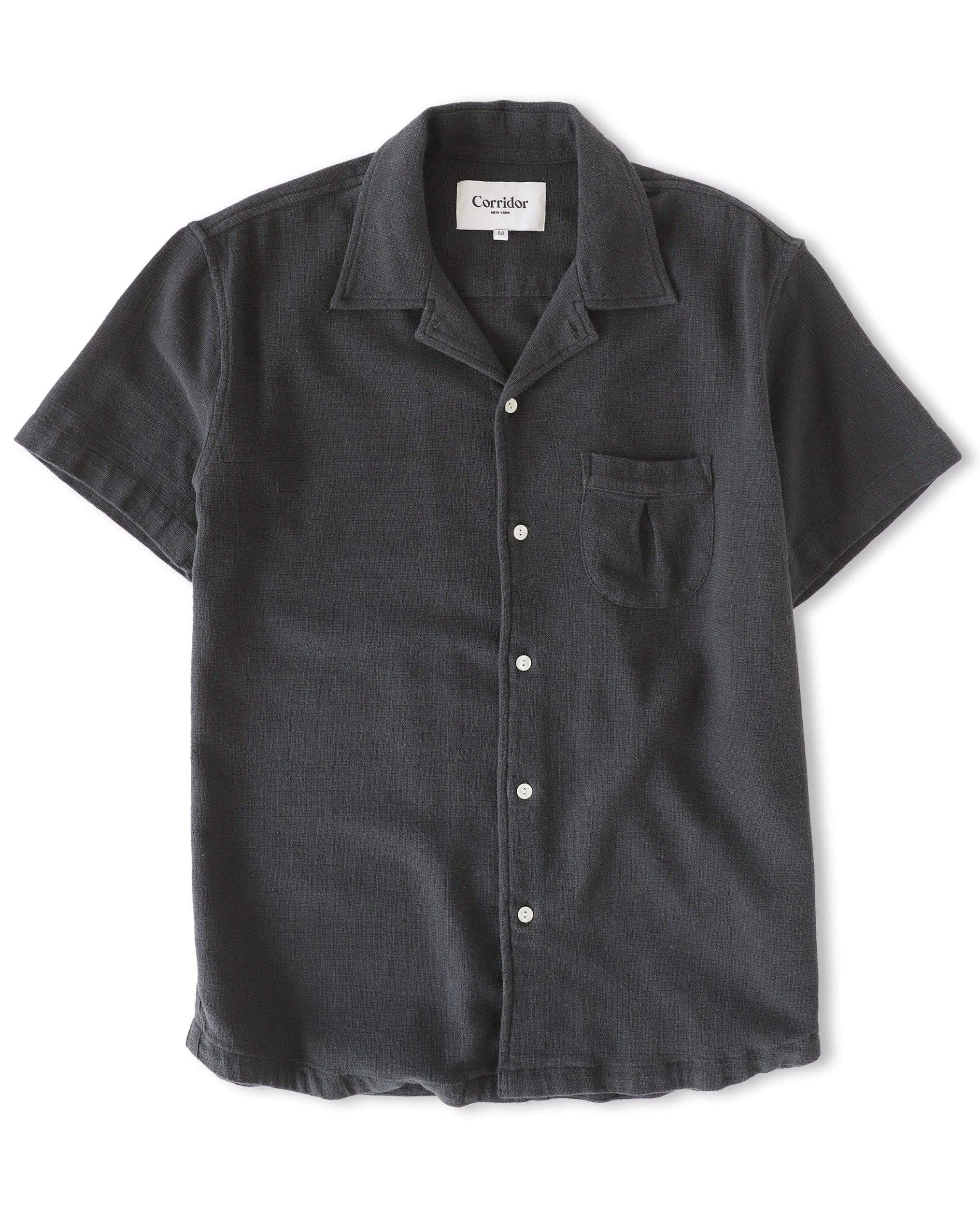 Short Sleeve Horseshoe Pocket Shirt - Black