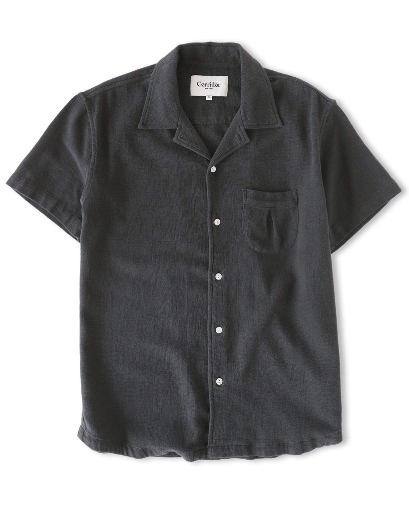 Short Sleeve Horseshoe Pocket Shirt - Black