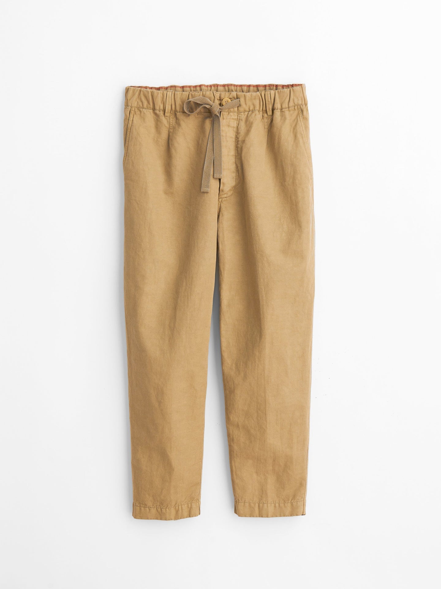 Pull On Pant In Cotton Linen - Vintage Khaki